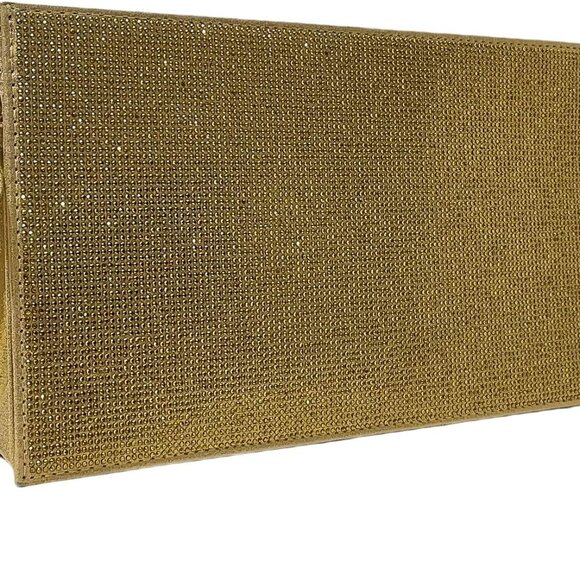 Large Satin Wristlet Clutch Bag for Women Rhinestones Evening Party Purse - Picture 1 of 6